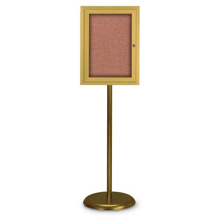 United Visual Products Corkboard, Double Door, Radius Frame, 60x36", Gold/Black UV7004-GOLD-BLACK